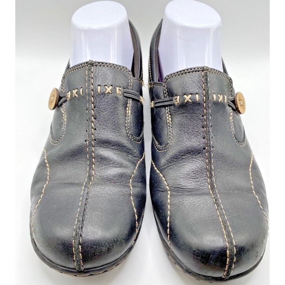 Clarks Shoes - Clarks Bendables Sixty Delta Womens Size 10M Black Leather Comfort Slip On Shoe